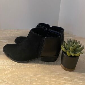 Dune London Black Suede & Leather Booties.